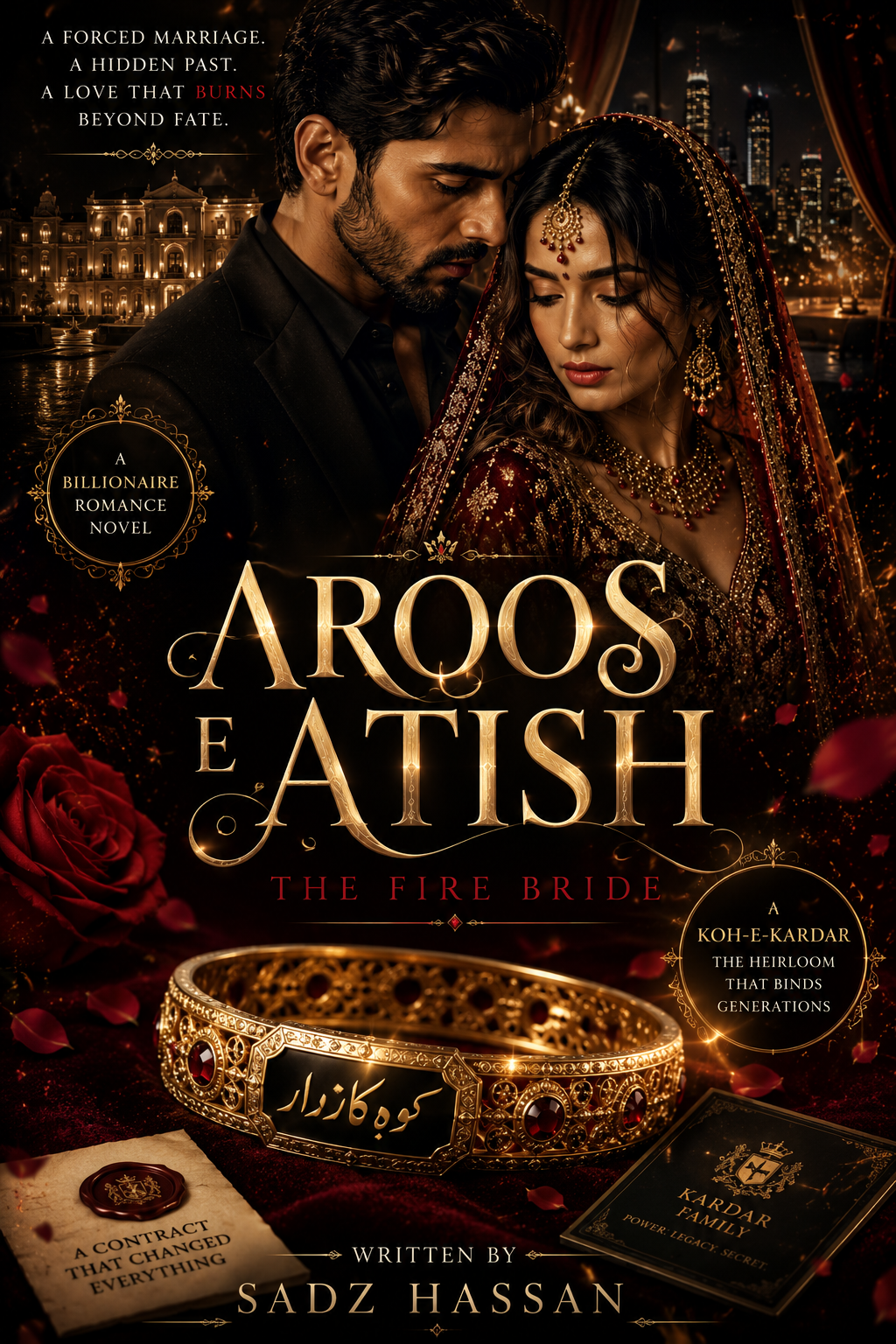Aroos e Atish By Sadz Hassan Romantic Urdu Novel featuring mysterious hero and innocent bride Nisa